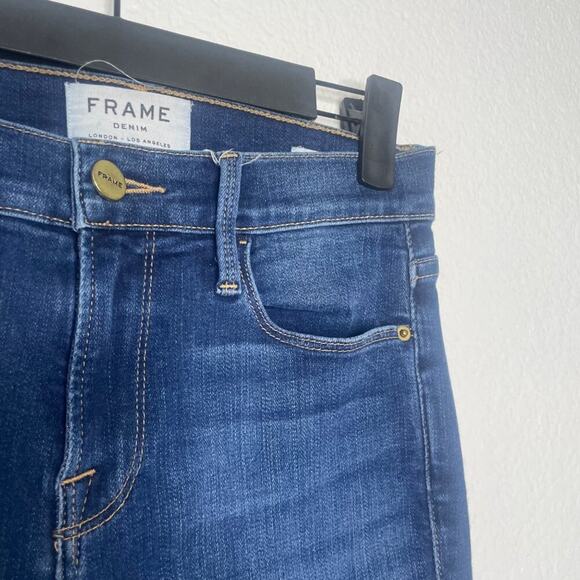 Frame Womens Jean Size 25 Le Skinny de Jeanne Crop Dark Wash Denim Blue Casual - Picture 12 of 14